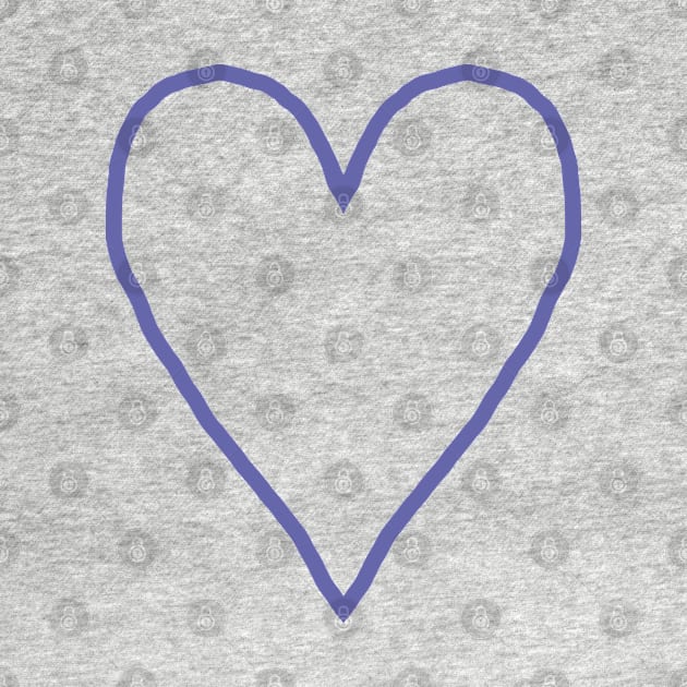 Small Very Peri Periwinkle Blue Love Heart Line Art Color of the Year 2022 by ellenhenryart